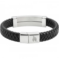 Браслет Zippo Steel Bar Braided Leather Bracelet (20 см) купить в Тюмени