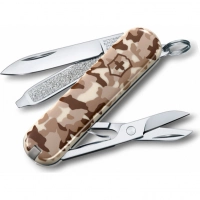 Нож перочинный Victorinox CLASSIC, сталь X55CrMo14, рукоять Cellidor®, песочный камуфляж купить в Тюмени