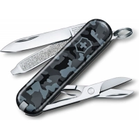 Нож перочинный Victorinox  Classic, сталь X55CrMo14, рукоять Cellidor®, синий камуфляж купить в Тюмени