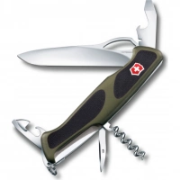 Нож перочинный Victorinox RangerGrip 61 0.9553.MC4 130мм 11 функций чёрно-зеленый купить в Тюмени