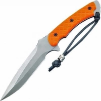 Нож с фиксированным клинком Spartan Blades Ares, клинок Stonewash, сталь CPM-S35VN, рукоять оранжевая микарта, чехол черный купить в 