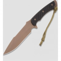 Нож с фиксированным клинком Spartan Blades Ares, сталь CPM-S35VN, рукоять черная микарта, чехол коричневый купить в 