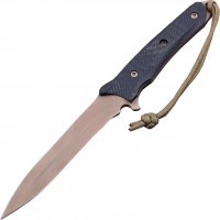 Нож с фиксированным клинком Spartan Blades Breed Fighter Dark Earth, сталь CPM-S35VN, рукоять черная микарта, чехол черный купить в 