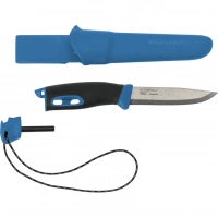 Нож с фиксированным лезвием Morakniv Companion Spark (S) Blue, сталь Sandvik 12C27, рукоять резина/пластик купить в Тюмени