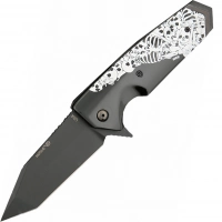 Нож складной Hogue EX-02 Tanto, сталь 154CM, рукоять ABS-пластик Skulls & Bones купить в Тюмени