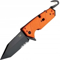 Складной нож Hogue Elishewitz Karma Tanto, клинок черный, сталь 154CM, рукоять оранжевый G10 купить в Тюмени