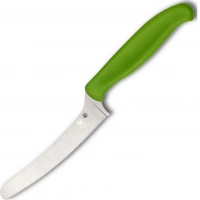 Универсальный кухонный нож Spyderco Z-Cut Offset Kitchen Green, сталь CTS™ — BD1 Alloy, рукоять зеленый полипропилен купить в Тюмени