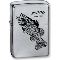 Зажигалка ZIPPO Black Bass Brushed Chrome, латунь с никеле-хром. покрыт., серебр., матов., 36х56х12мм купить в Тюмени