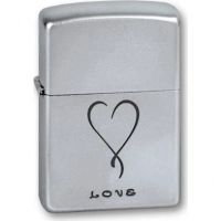 Зажигалка ZIPPO Love Satin Chrome, латунь с никеле-хромовым покрыт., серебр., матовая, 36х56х12 мм купить в Тюмени